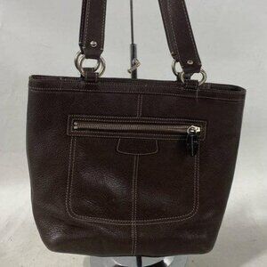 COACH Penelope Pebbled Leather Dark Brown Leather Tote Purse Handbag